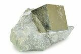 Large, Natural Pyrite Cube In Rock - Navajun, Spain #343203-1